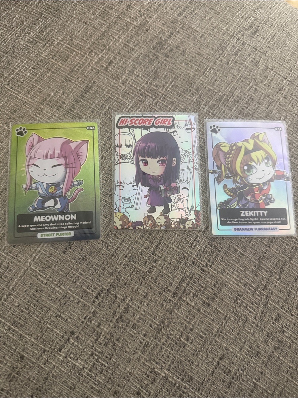 NEW Wavechan Artist Card Lot of 3 Zekitty Meownon Hi Score Girl Sleeved